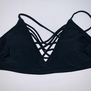 black swim top